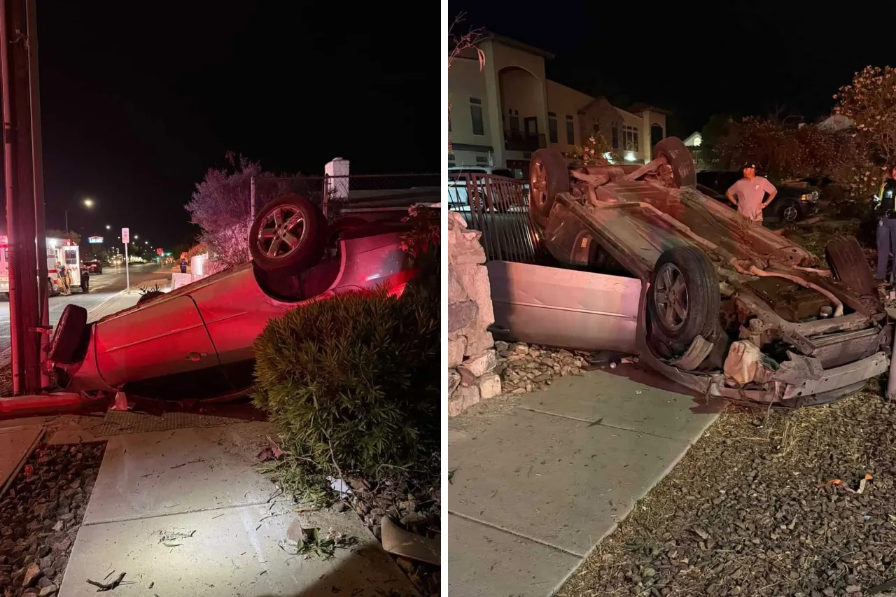 Video: Conductor intoxicado vuelca su auto en calles de El Paso