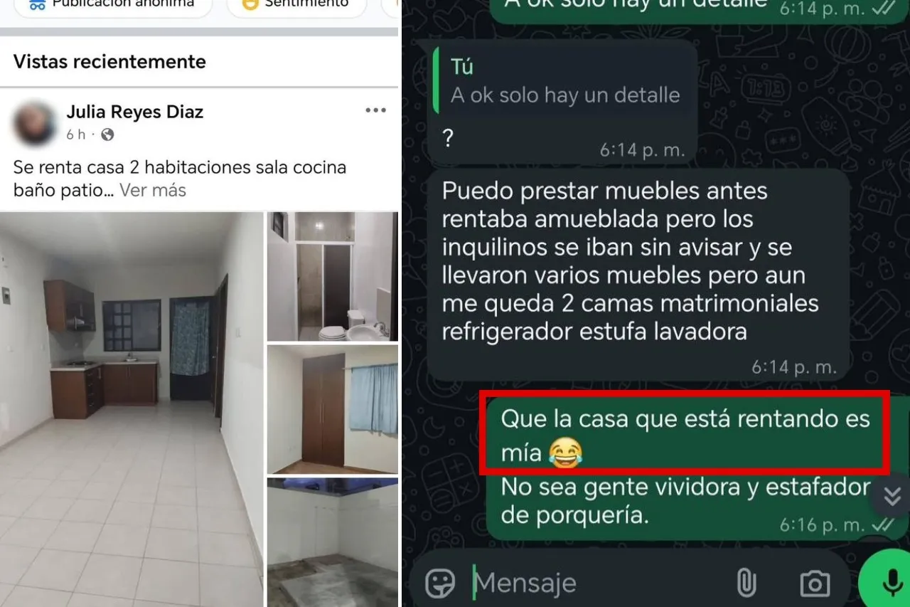 Juarense descubre a mujer ofreciendo su casa en renta en Marketplace
