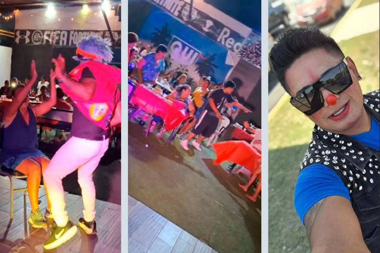 Video: Payasito le baila a señora en show y hombre lo amenaza con cuchillo