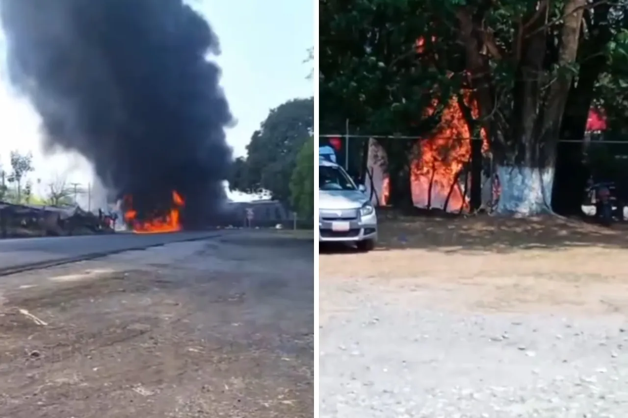 Mueren dos personas tras choque de tren contra pipa de diésel en Veracruz