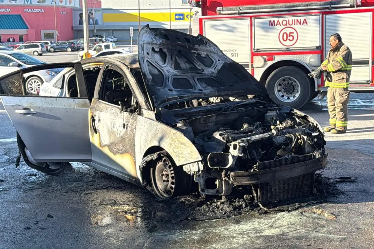 Se incendia vehículo en Santiago Troncoso y Villarreal Torres