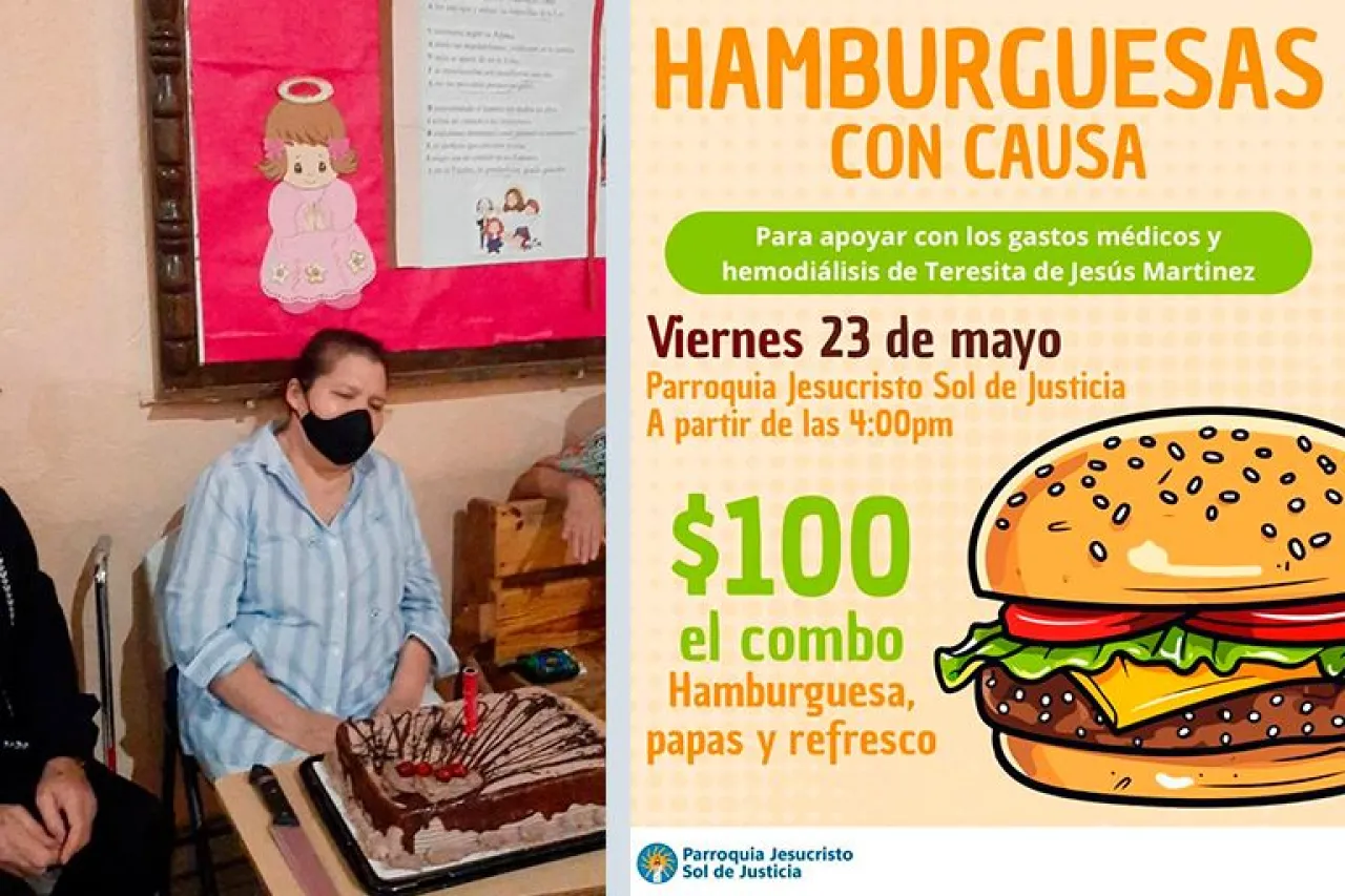 Invitan a hamburguesada a beneficio de Teresita este viernes