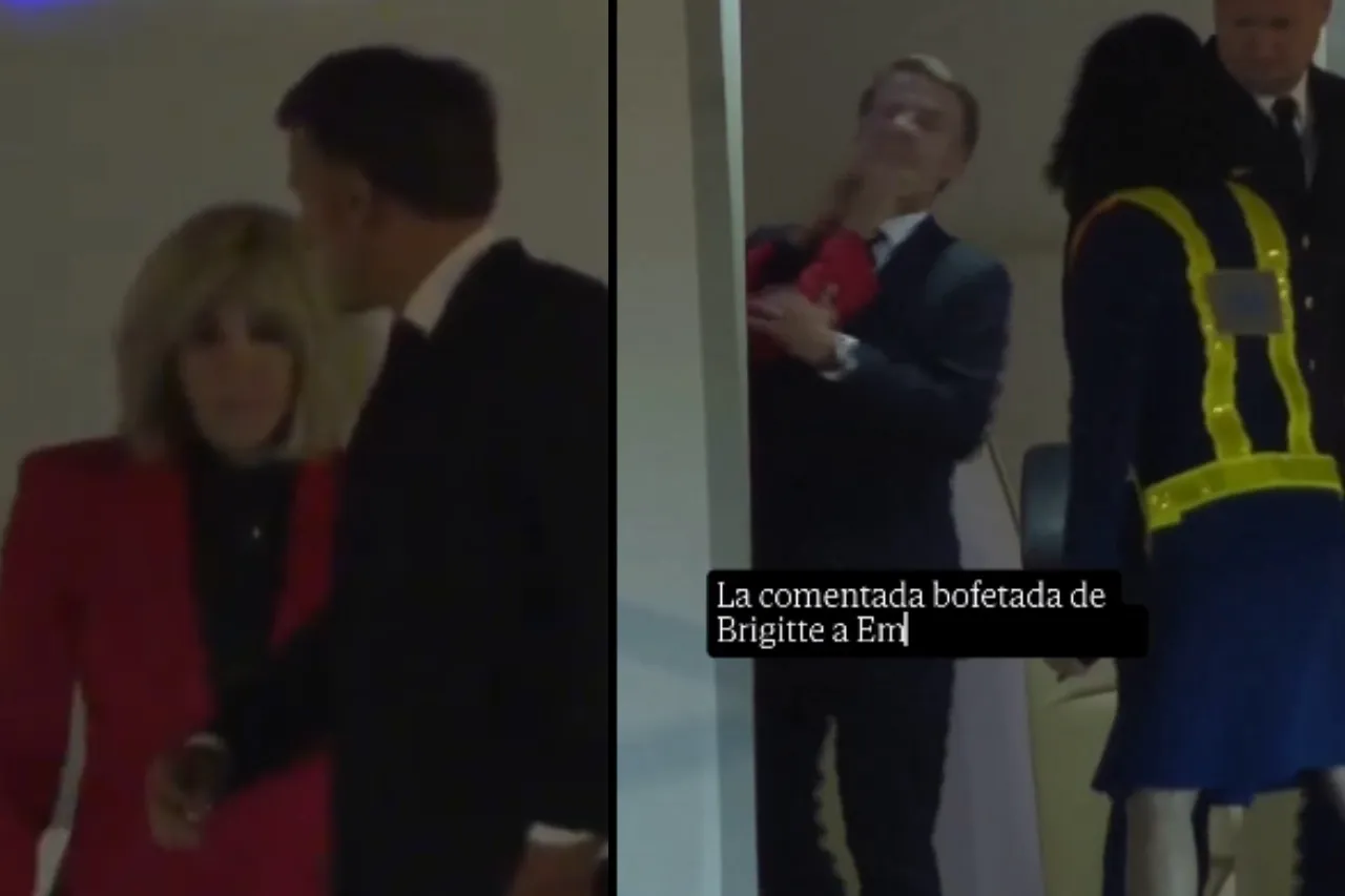 Presidente de Francia recibe manotazo en cara por parte de su esposa