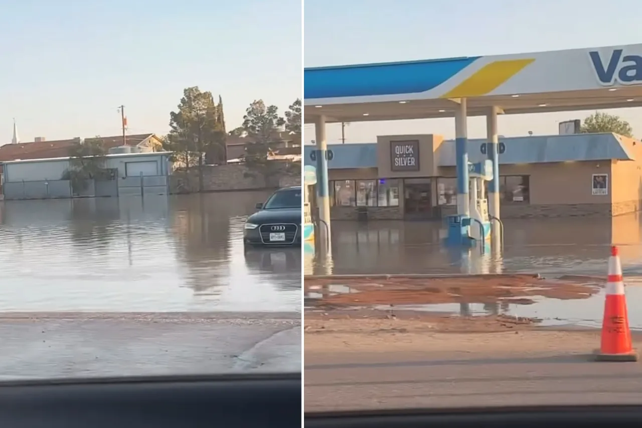 Ruptura de tubería de agua potable causa inundación en El Paso