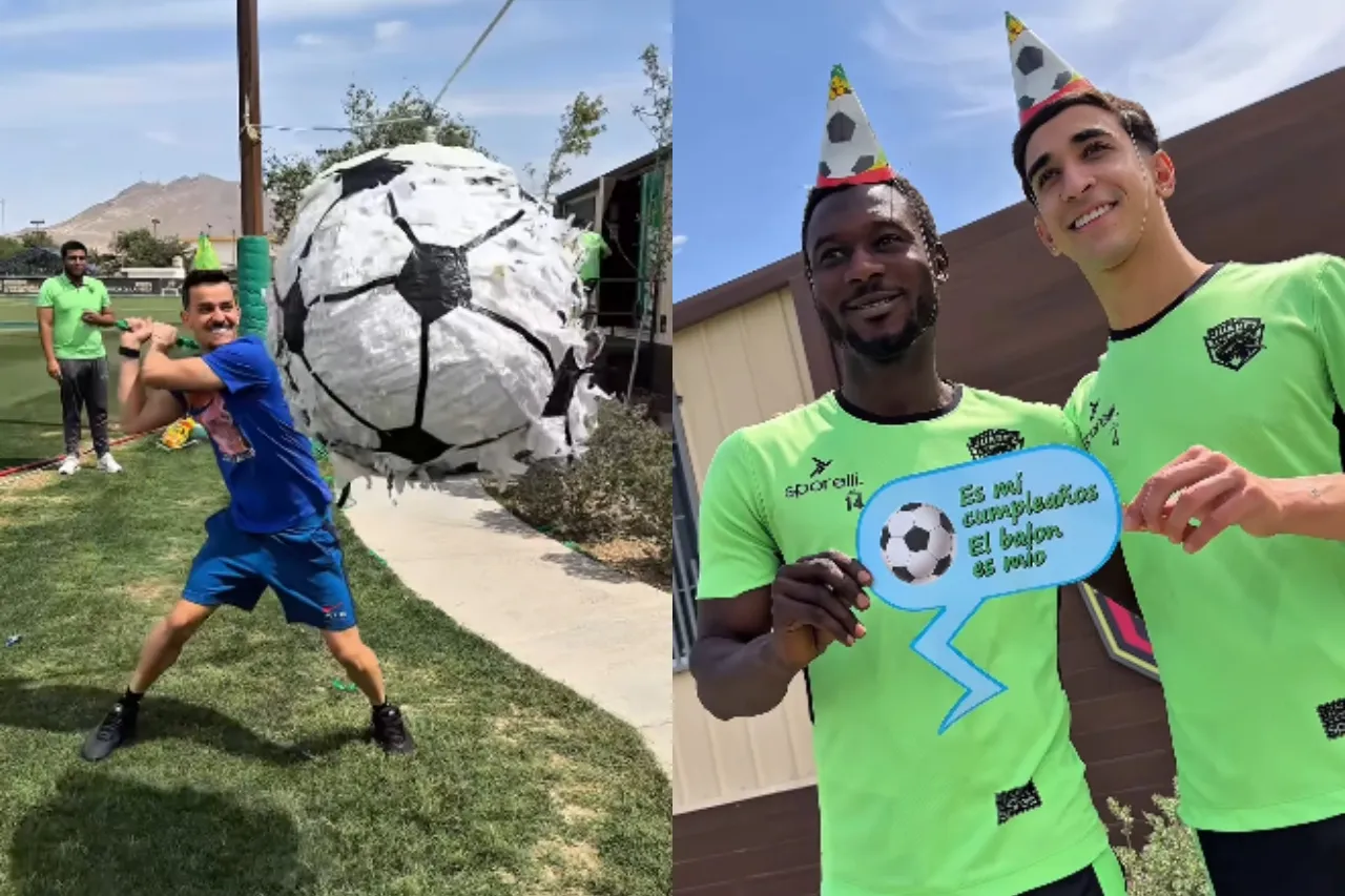 Con piñata, dulces y dinámicas, futbolistas celebran 10 años de Bravos