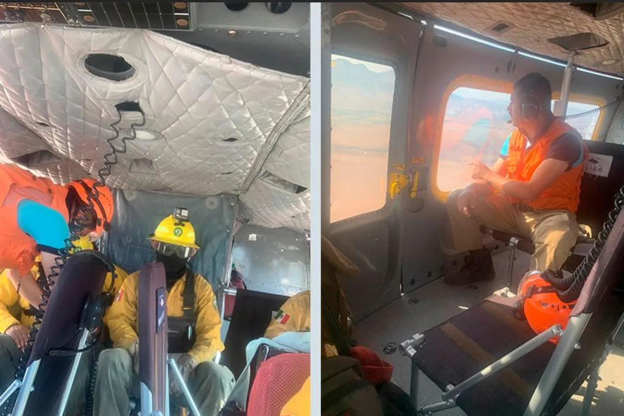 Suman tercera aeronave para atender incendio en Madera