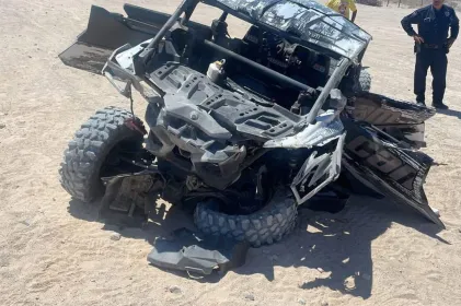 Destroza RZR en las Dunas y él queda herido