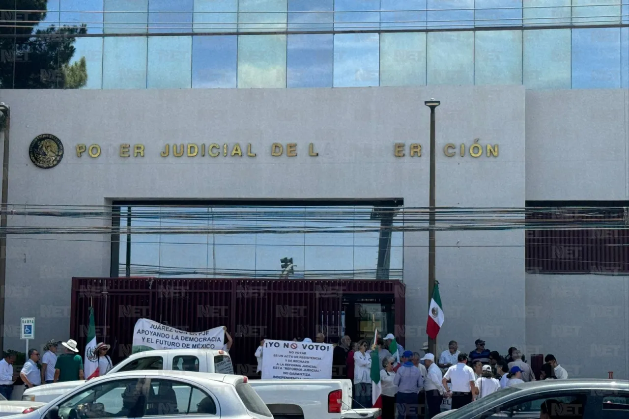 Protestan contra elección del Poder Judicial en Juárez