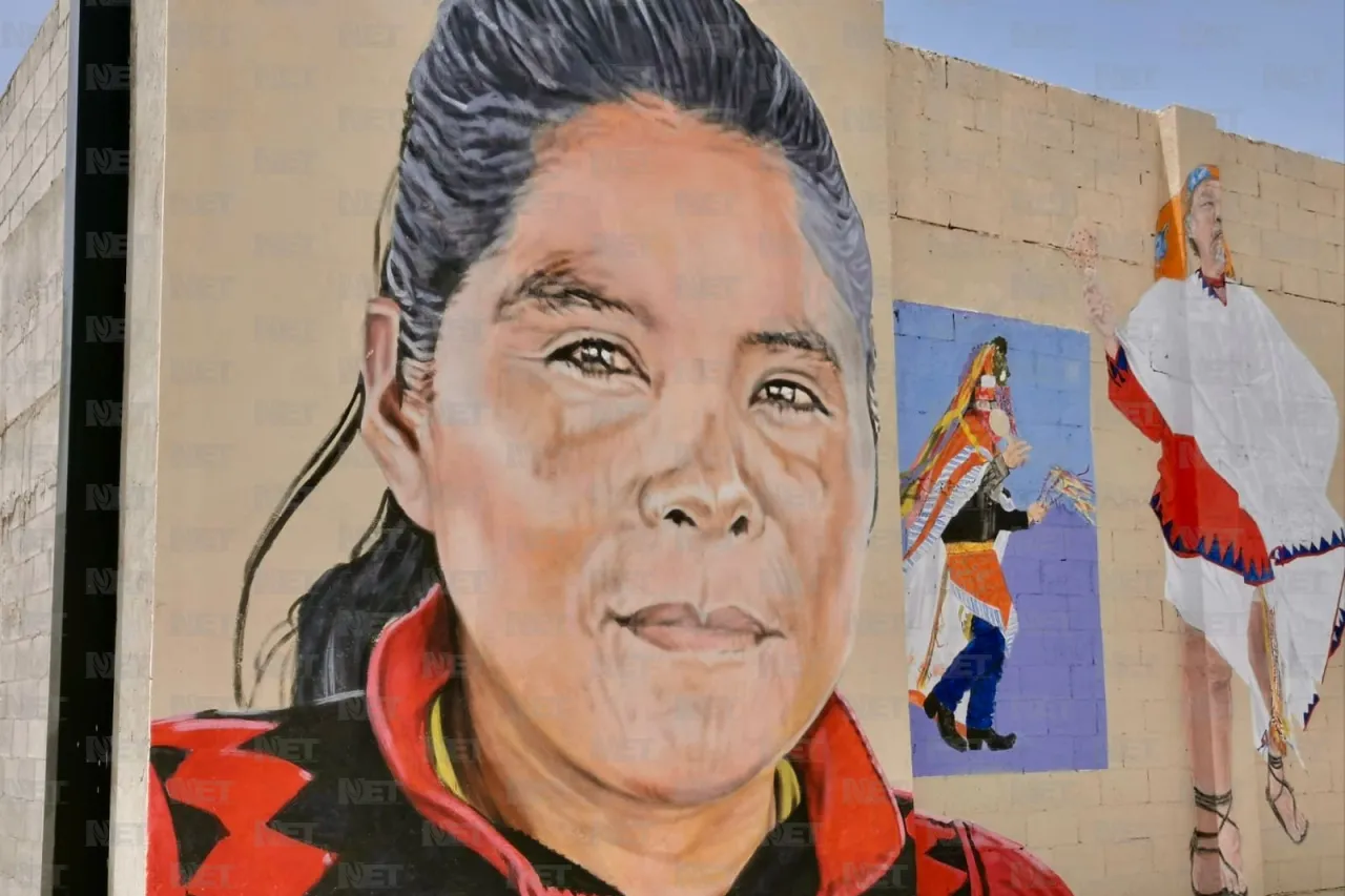 Pintan en El Centro rostro de Lorena, atleta rarámuri