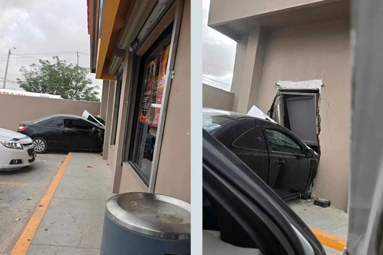 Hizo su propio Drive Thru; Entra a Oxxo con todo y auto, hay tres heridos