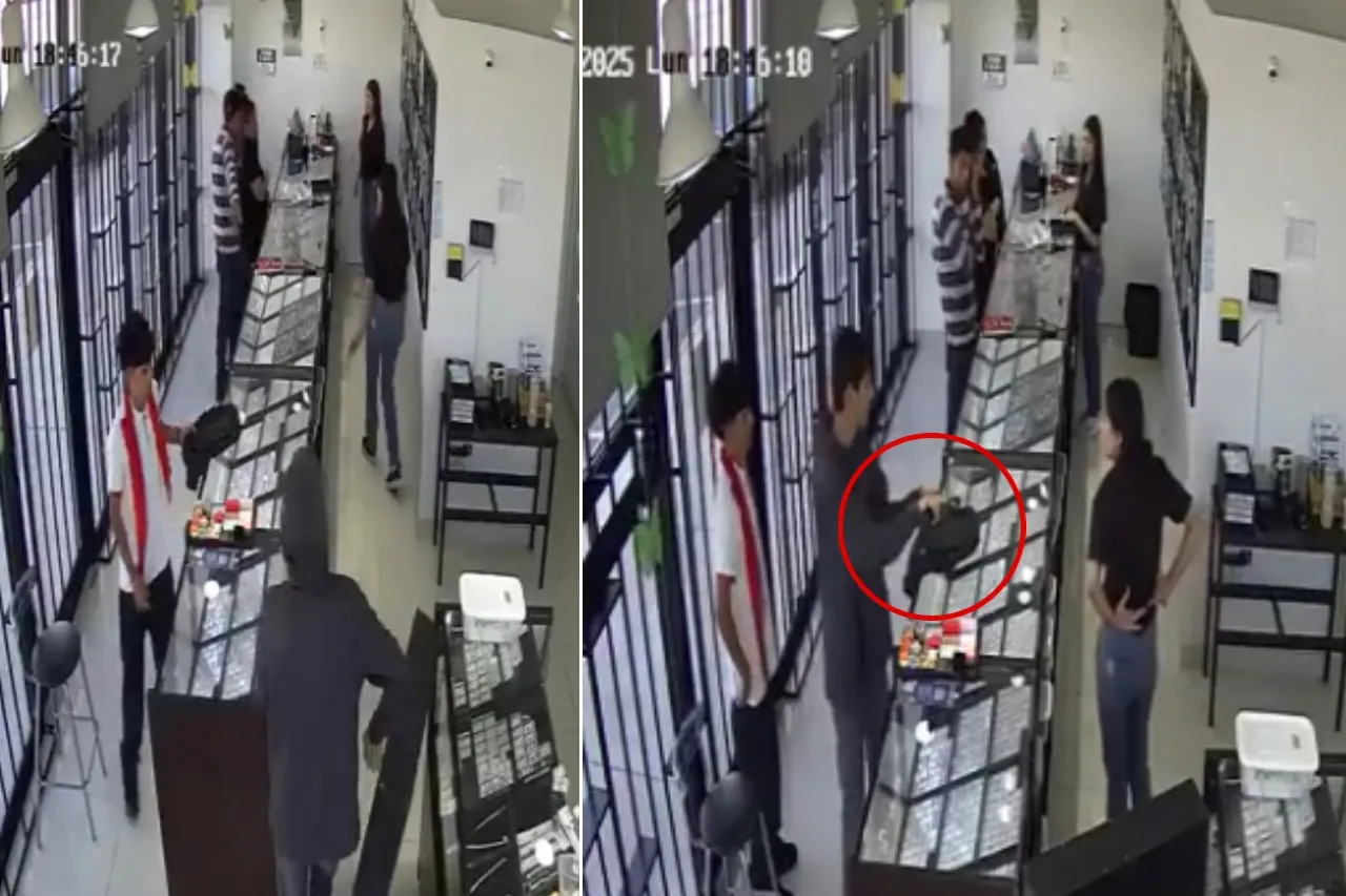 Revelan video del momento del asalto a la joyería Meza en Juárez
