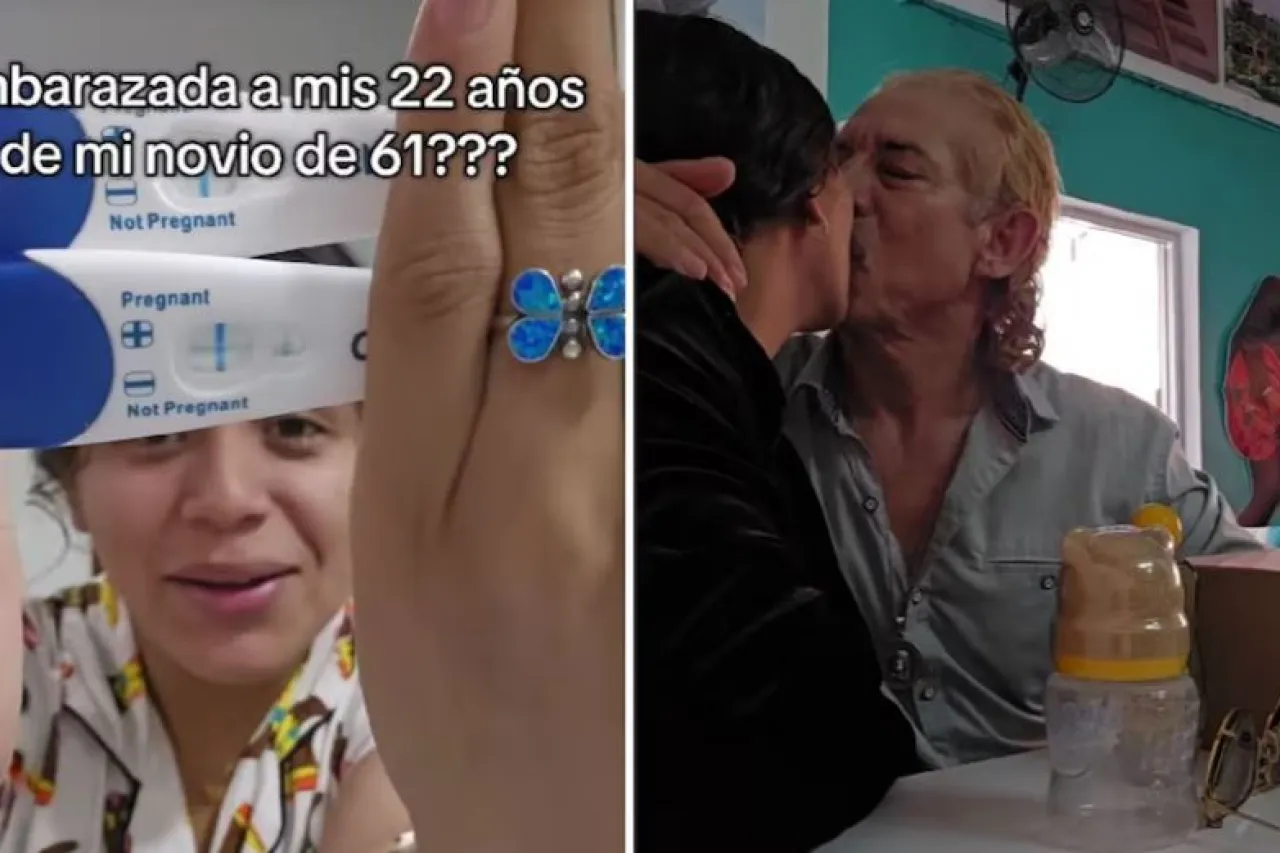 Video: Mujer de 22 años sorprende a su novio de 61 y le dice que va a ser papá