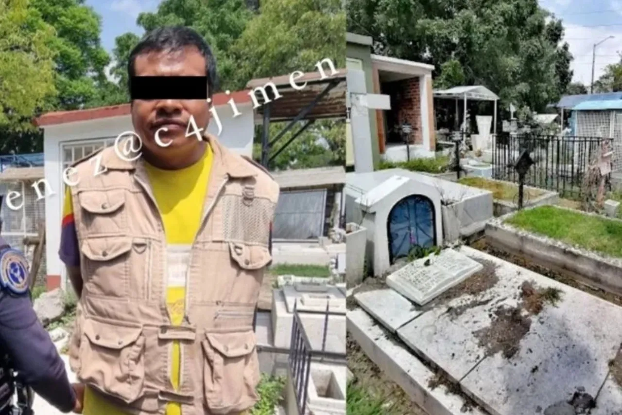 Arrestan a sujeto en panteón por posesión de cubetas con huesos humanos