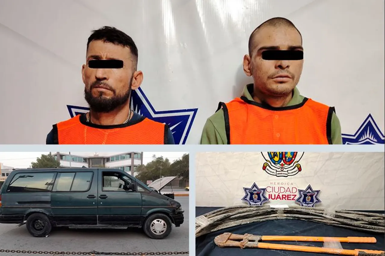 Huyen tras ser sorprendidos robando cable y los arrestan