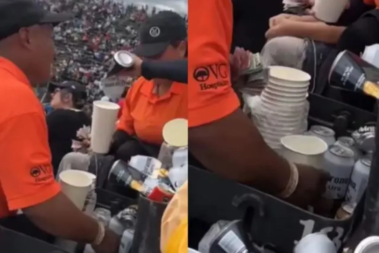 Video: Vendedores echan agua sucia a vasos de cerveza en la Nascar