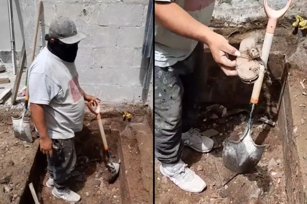 'Me dio escalofrío'; albañil descubre tumbas durante obra para instalar tubería