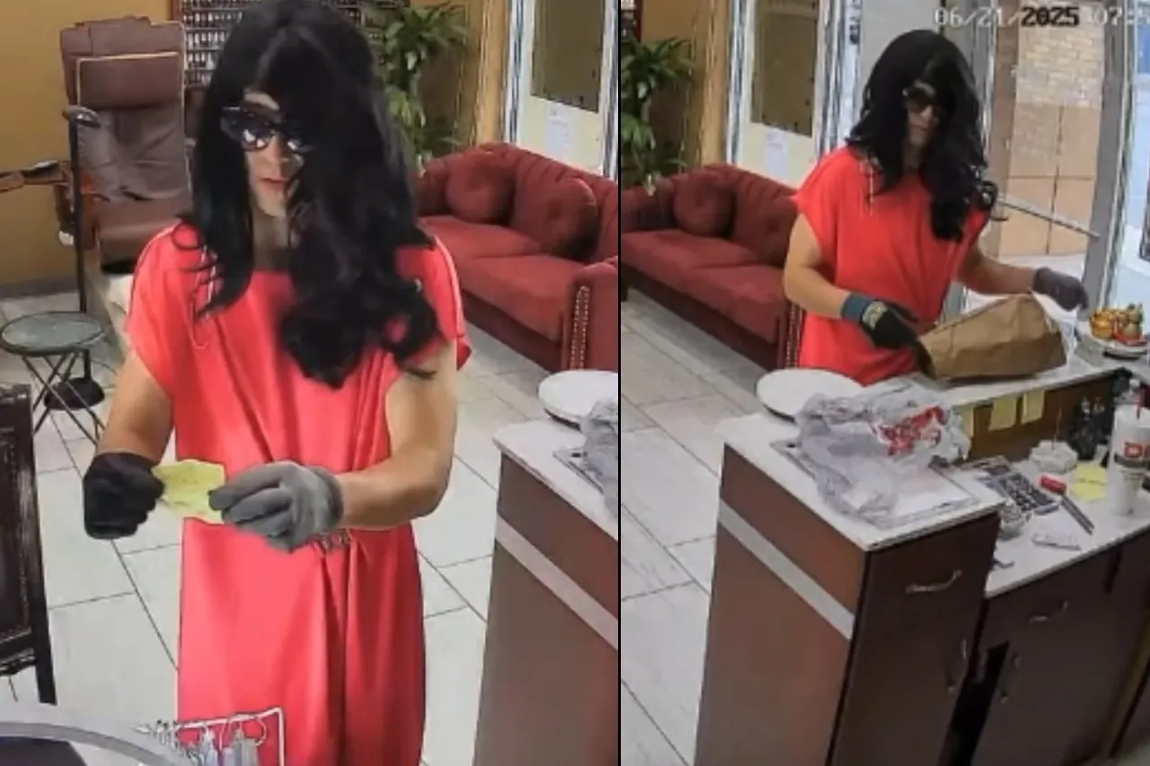 Con papelito en mano, sujeto vestido de mujer asalta negocio en El Paso