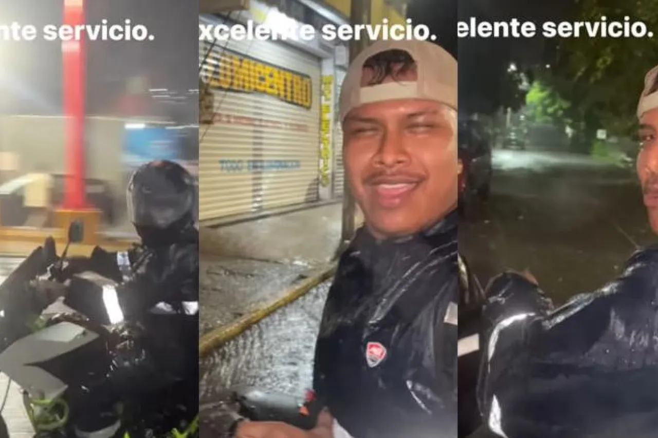 ¿Por qué no te hiciste un huevo? Se vuelve viral por entregar bajo la lluvia