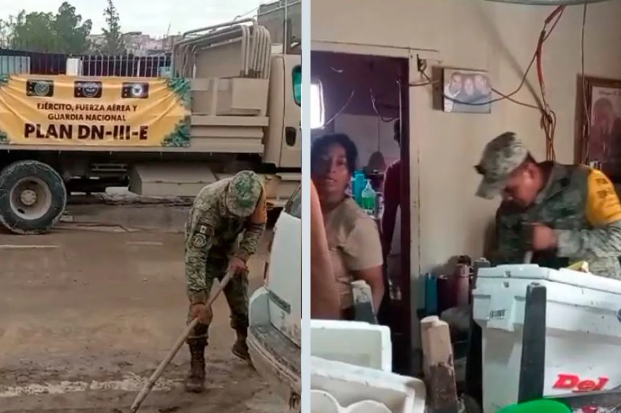 Personal del Ejército auxilia a personas  afectadas por las lluvias