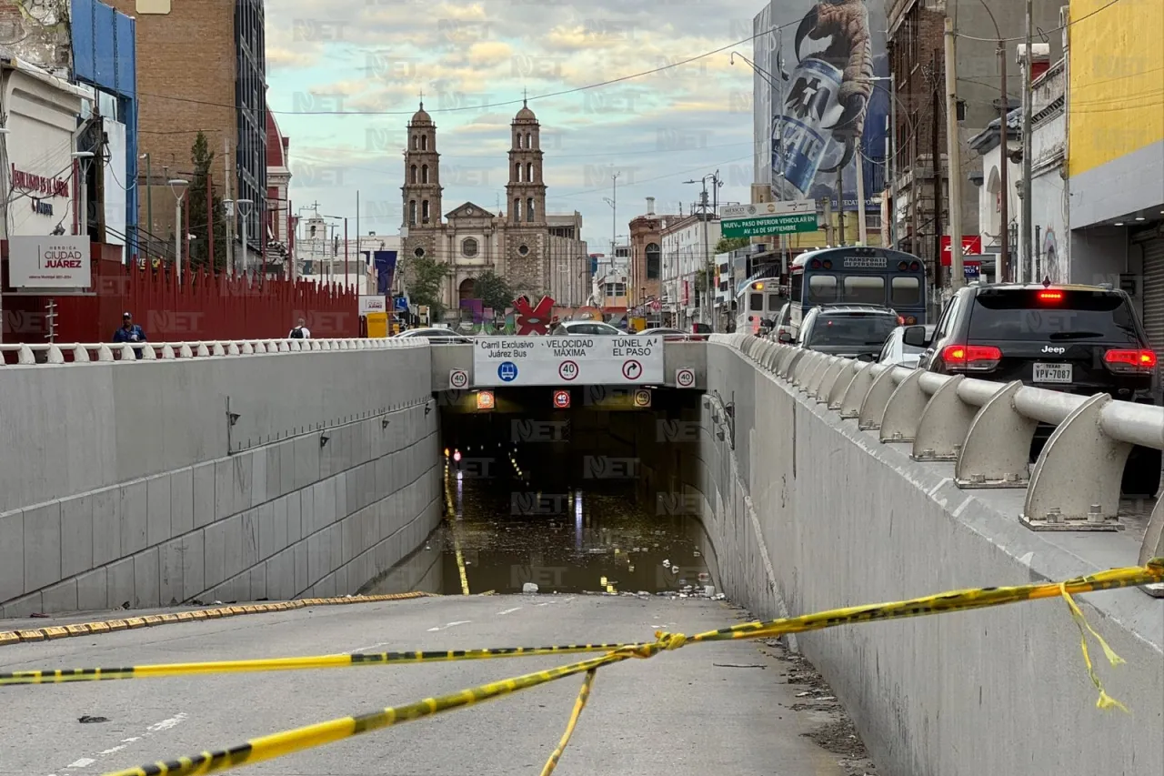 Cerrado el túnel de la 16 de Septiembre por inundación