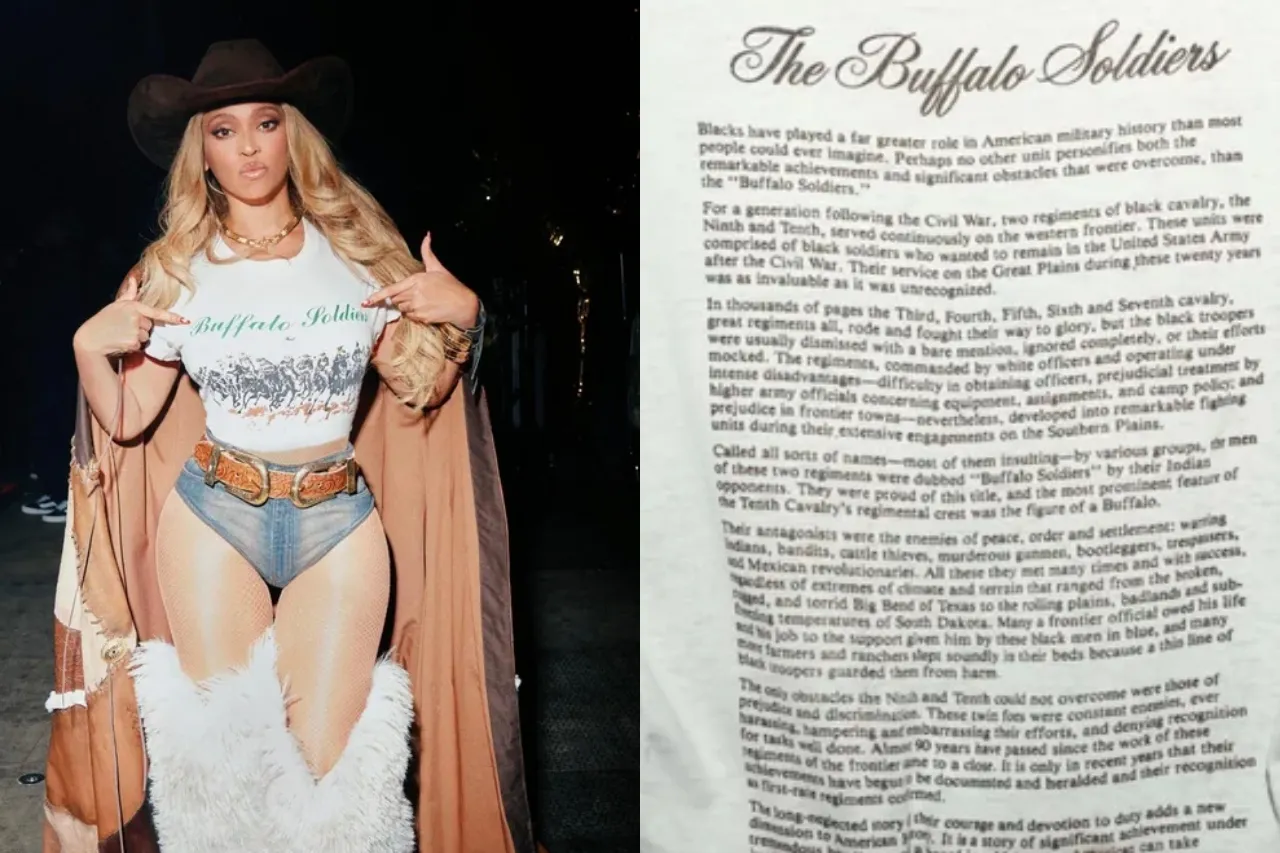 Captan a Beyoncé usando camiseta que llama 'enemigos de la paz' a los indígenas