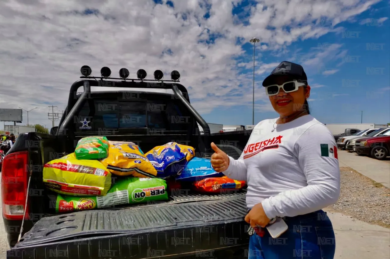 Autos y motos solidarios: reparten ayuda a damnificados en Juárez