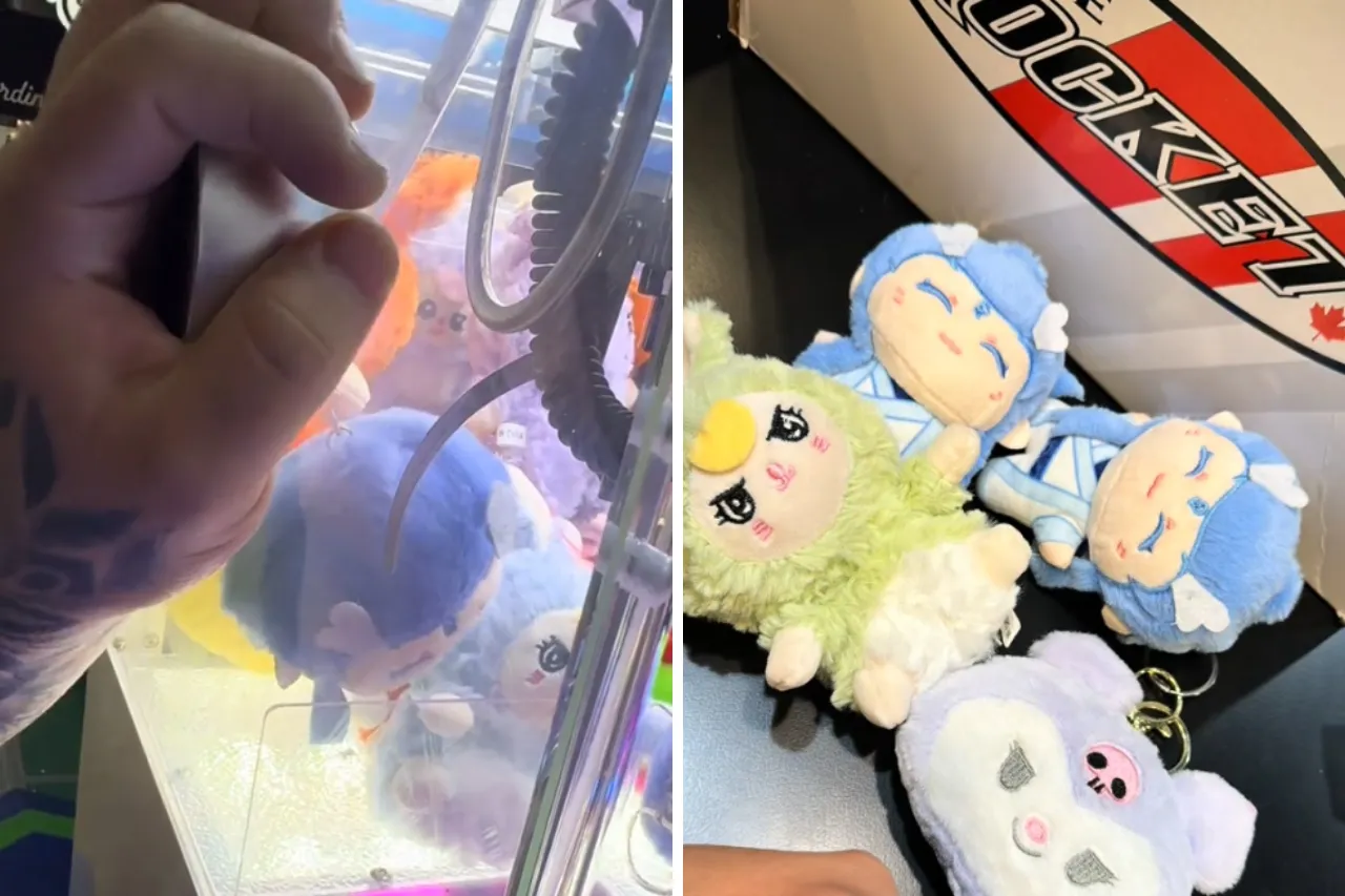Video: Utiliza imán para sacar peluches de máquina