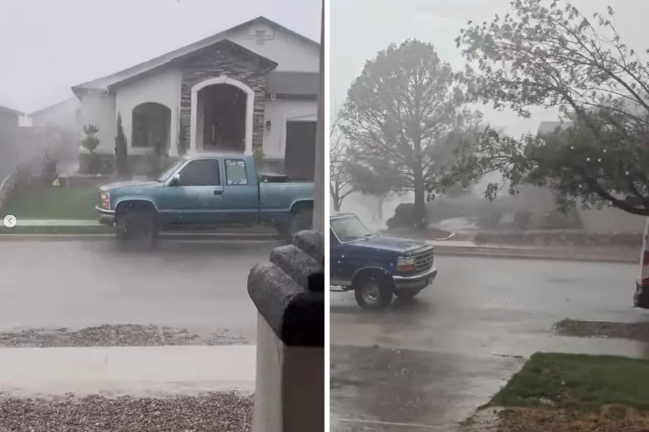 Video: Fuerte lluvia y granizo en El Paso