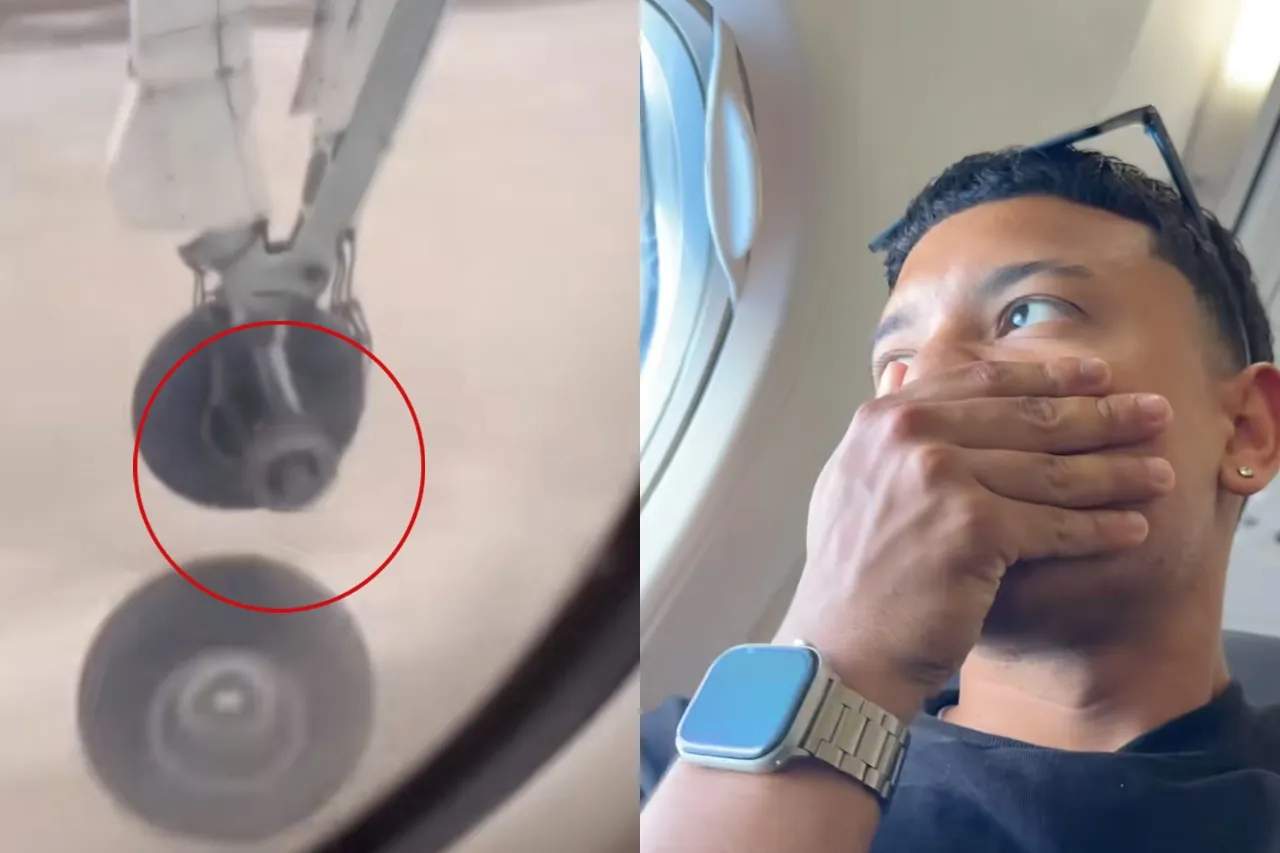 Pasajero ve que avión pierde una rueda en despegue y se duerme sin decir nada