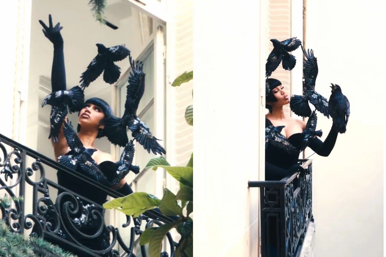 Con Cardi B sosteniendo un cuervo inicia semana de alta costura en París