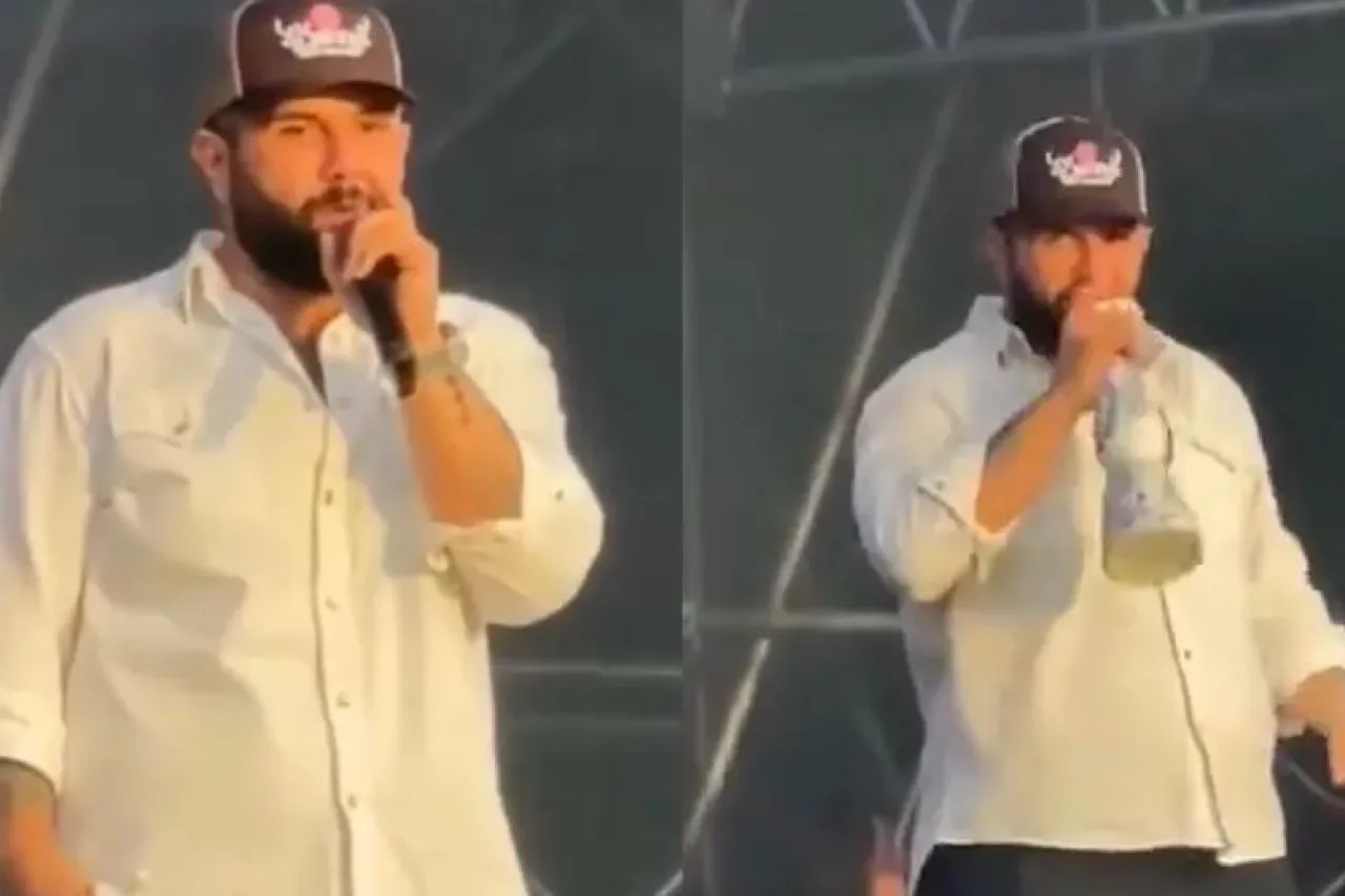 Video: Critican a Carín león por cantar ebrio en concierto