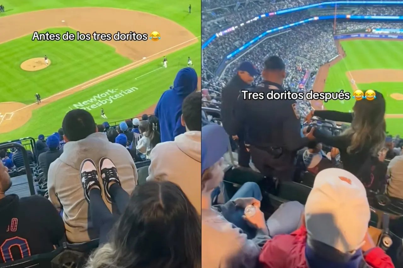 Expulsan a mujer de estadio por patear a hombre durante juego de los Mets