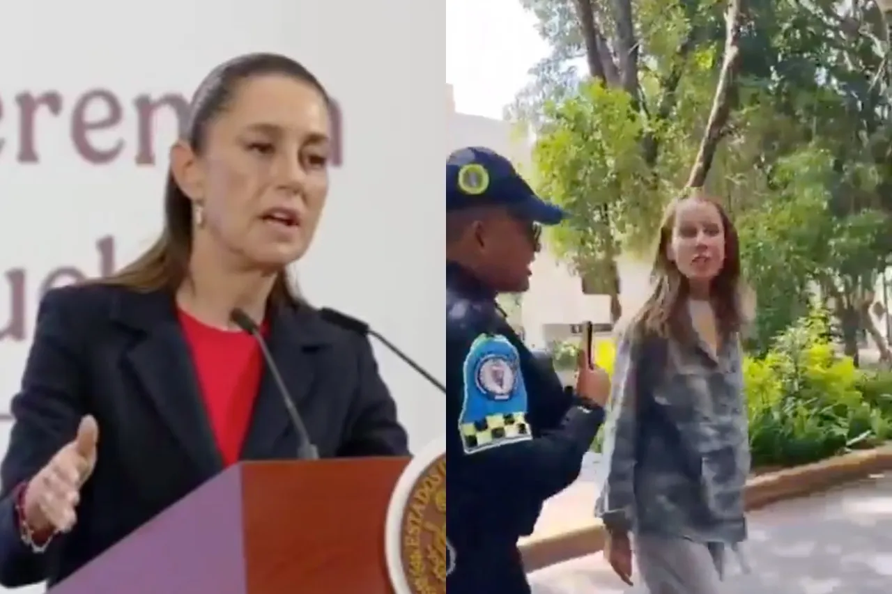 Condena Sheinbaum acciones de 'Lady Racista' contra policía en la CDMX