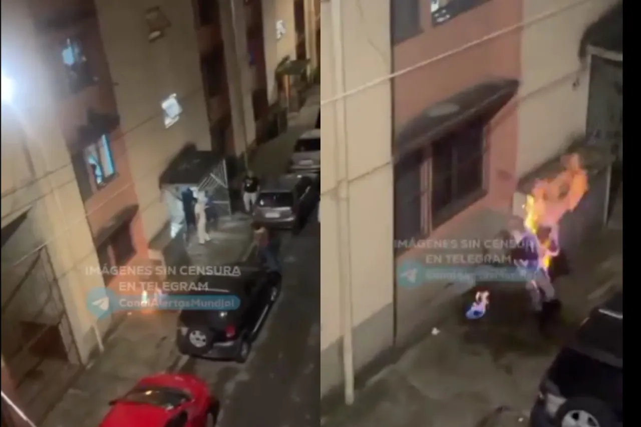 Mujer se prende fuego en la calle tras romper con su novio