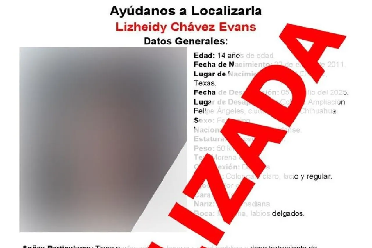 Localizan a salvo a menor con reporte de ausencia en Ciudad Juárez