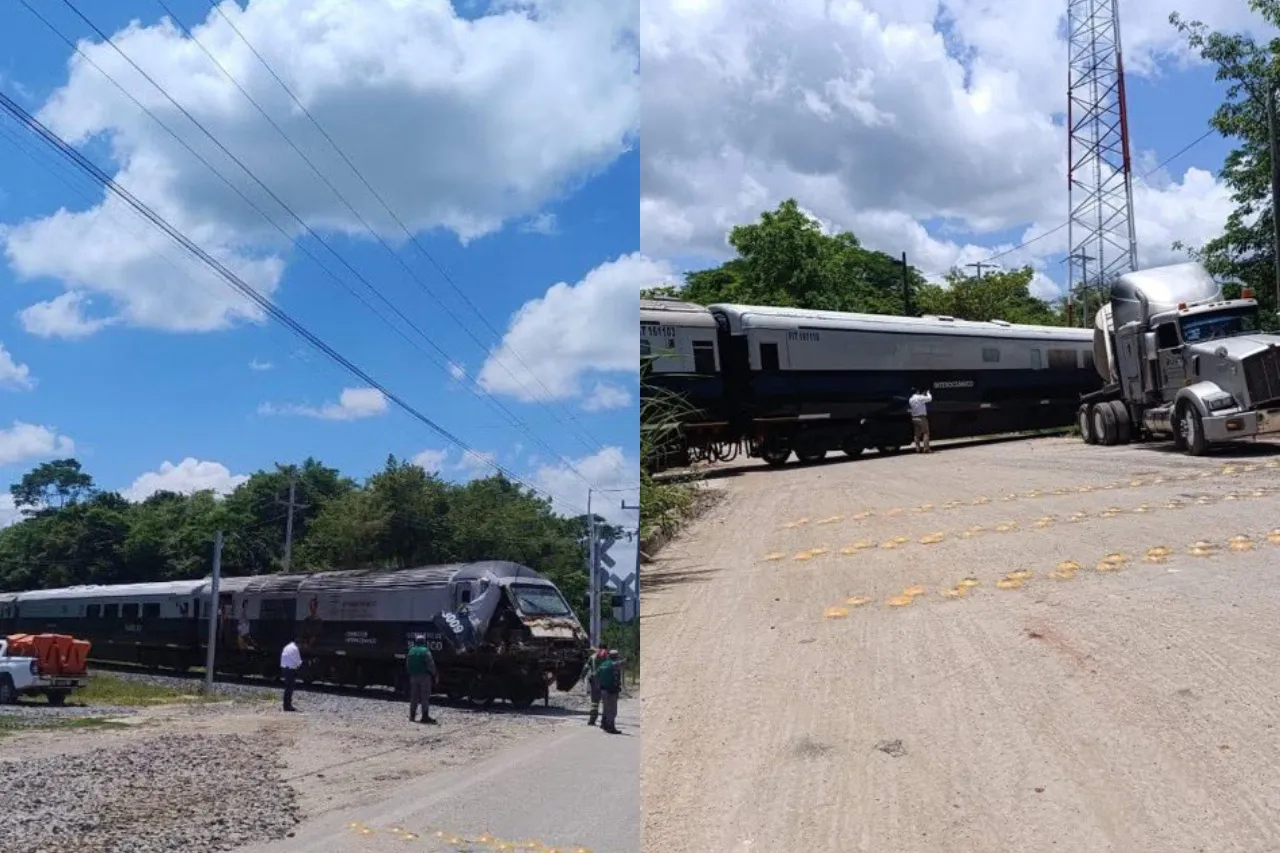 Choca tráiler contra el Tren Interoceánico en Tabasco