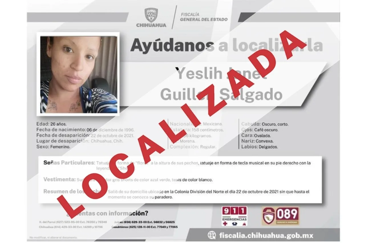 Localizan en Baja California a mujer desaparecida en Chihuahua en 2021
