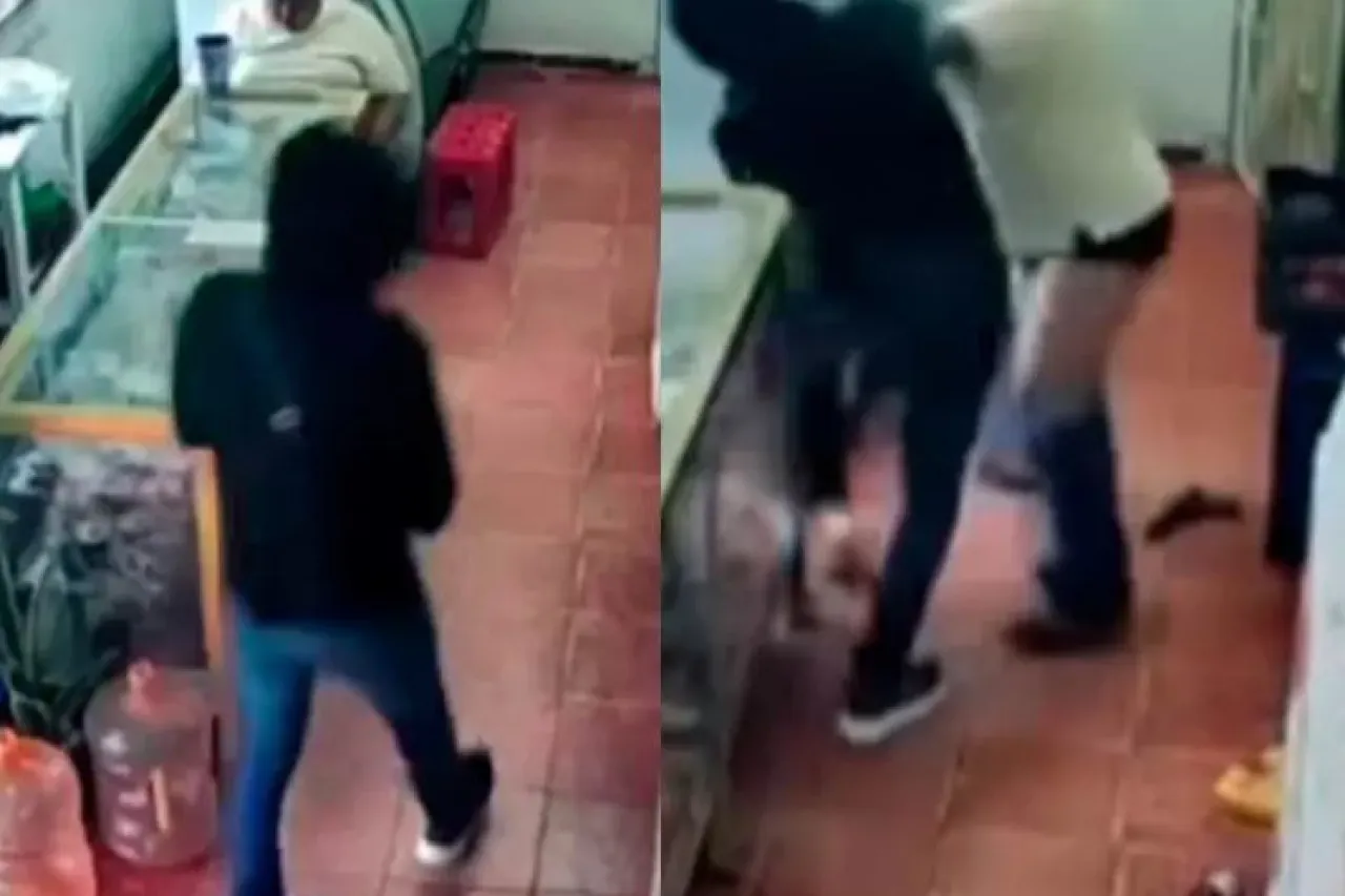 Video: En calzones y con machete armado frustra asalto