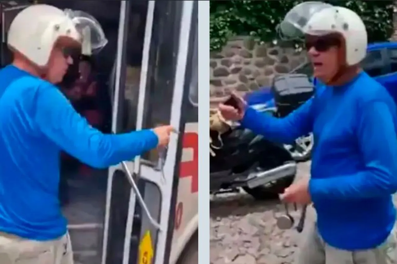 Obstruye 'Lord Gringo' una calle con su moto y genera polémica