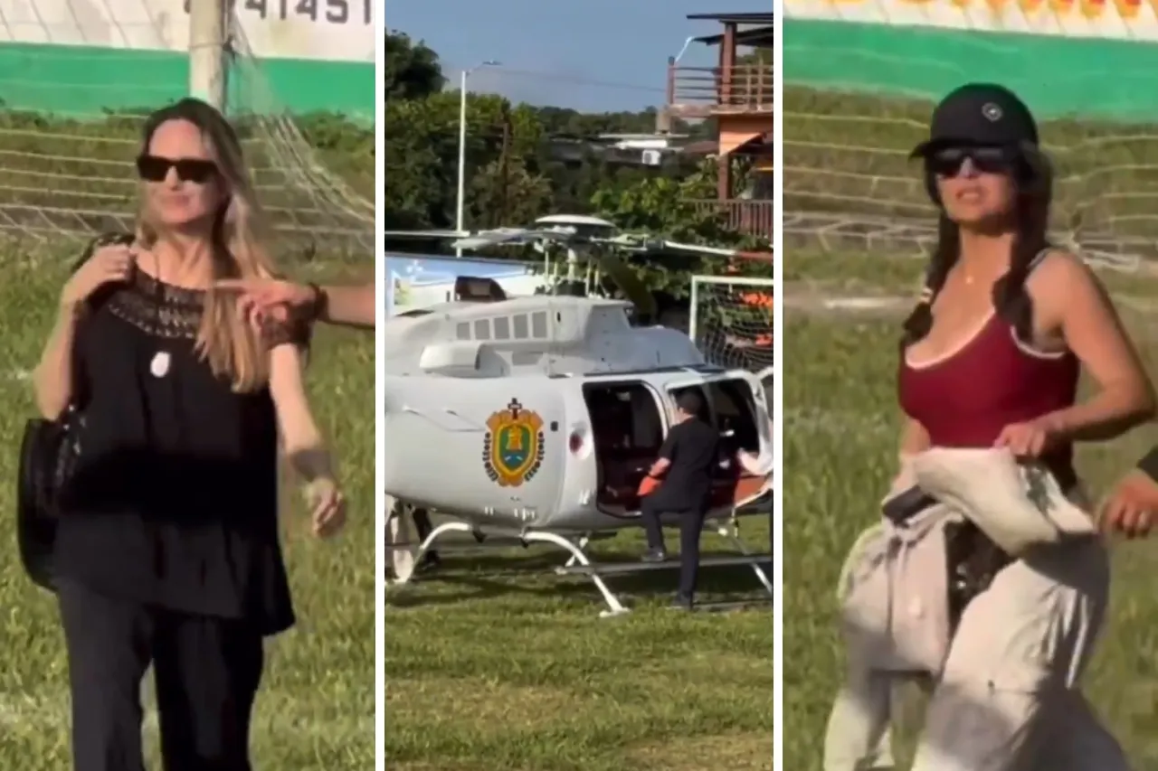 Polémica en Veracruz: Salma Hayek y Angelina Jolie usan helicóptero del Gobierno