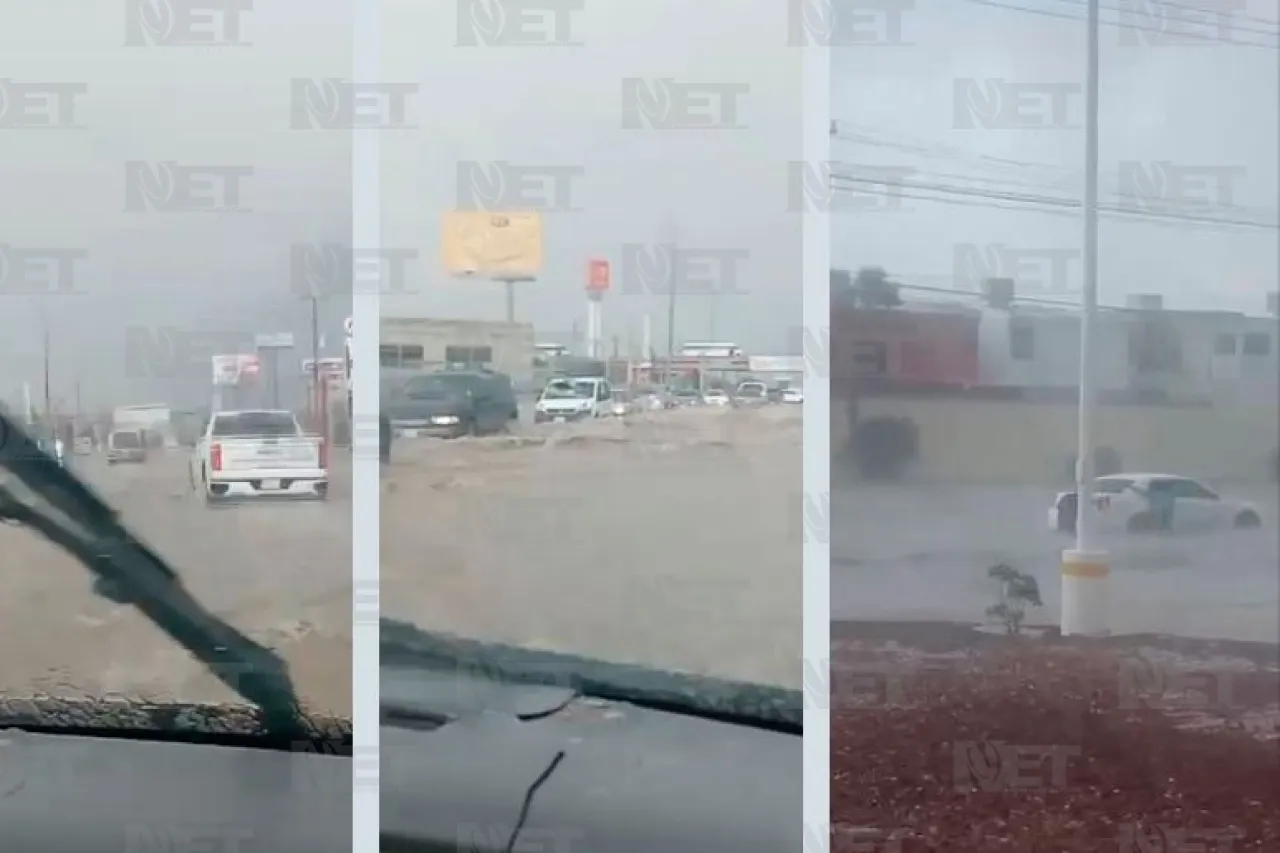 Video: Aguacero de minutos colapsa el bulevar Gómez Morín