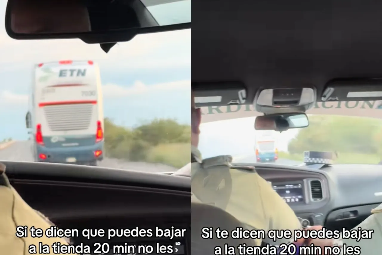 Bus la abandona por bajarse a la tienda y la GN lo persigue hasta alcanzarlo