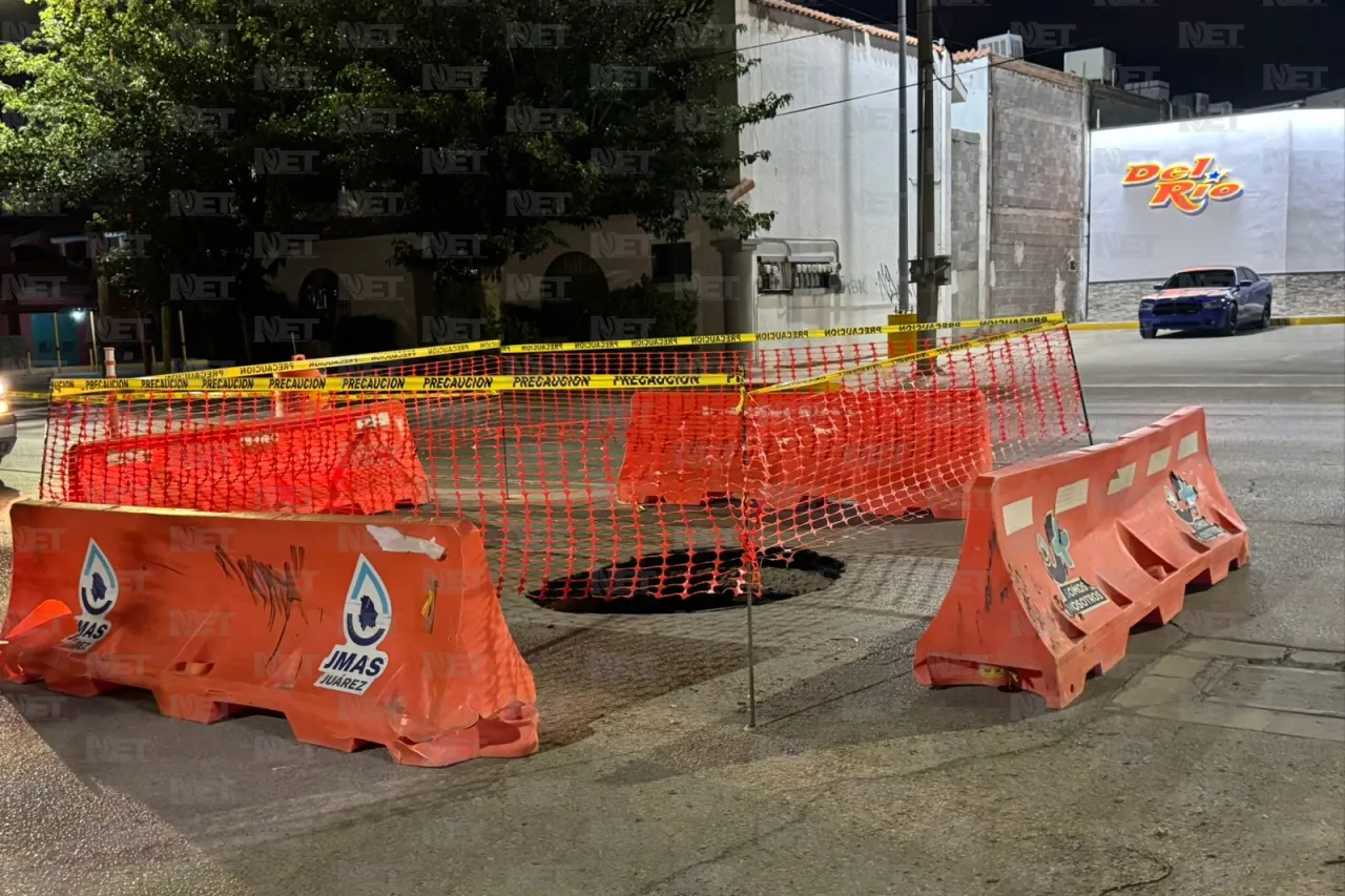 Se forma socavón en plena avenida López Mateos