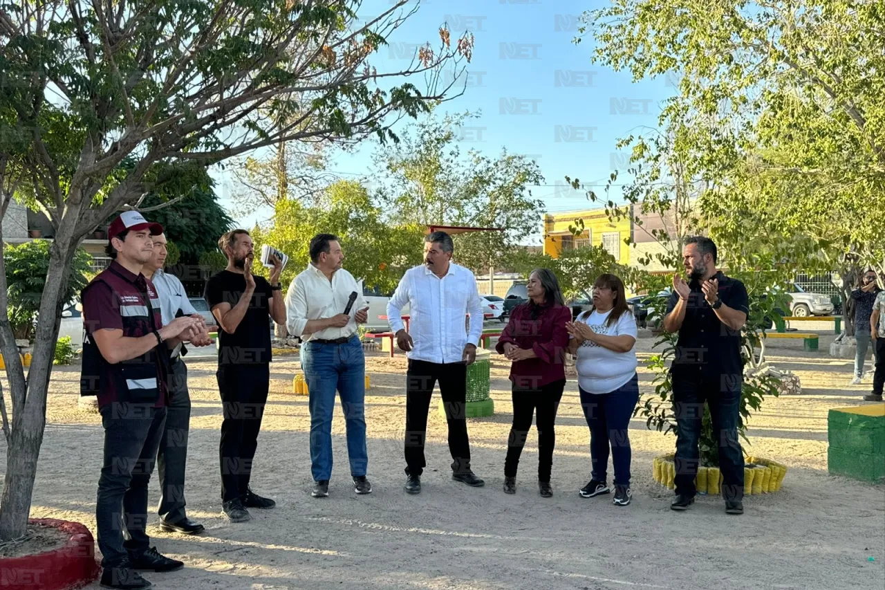 Instalan juegos y domo en parque El Encanto