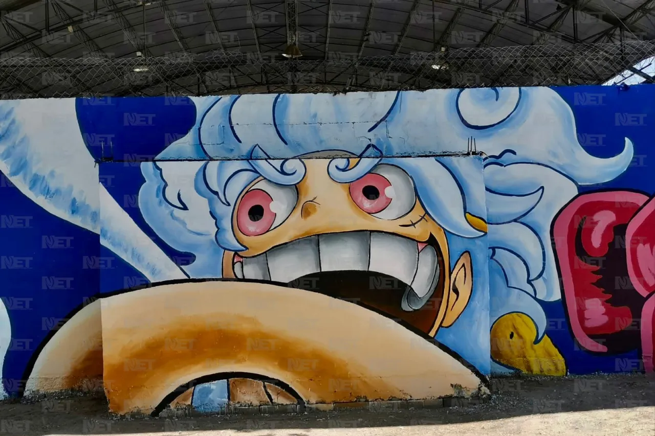 Luffy cobra vida en mural de del Parque Santa Teresa