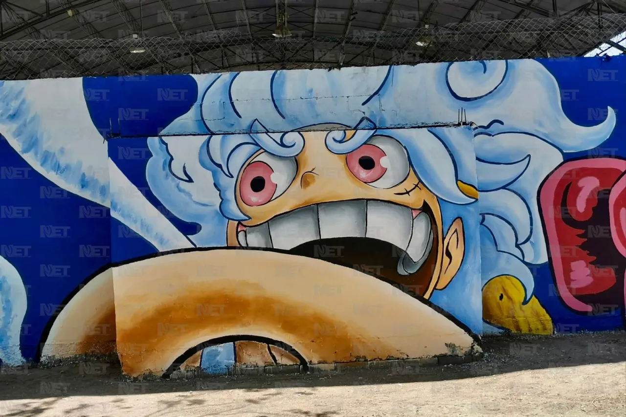 Luffy cobra vida en mural de del Parque Santa Teresa