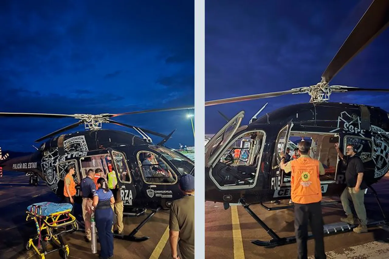 Realizan traslado aeromédico tras accidente vehicular en Buenaventura