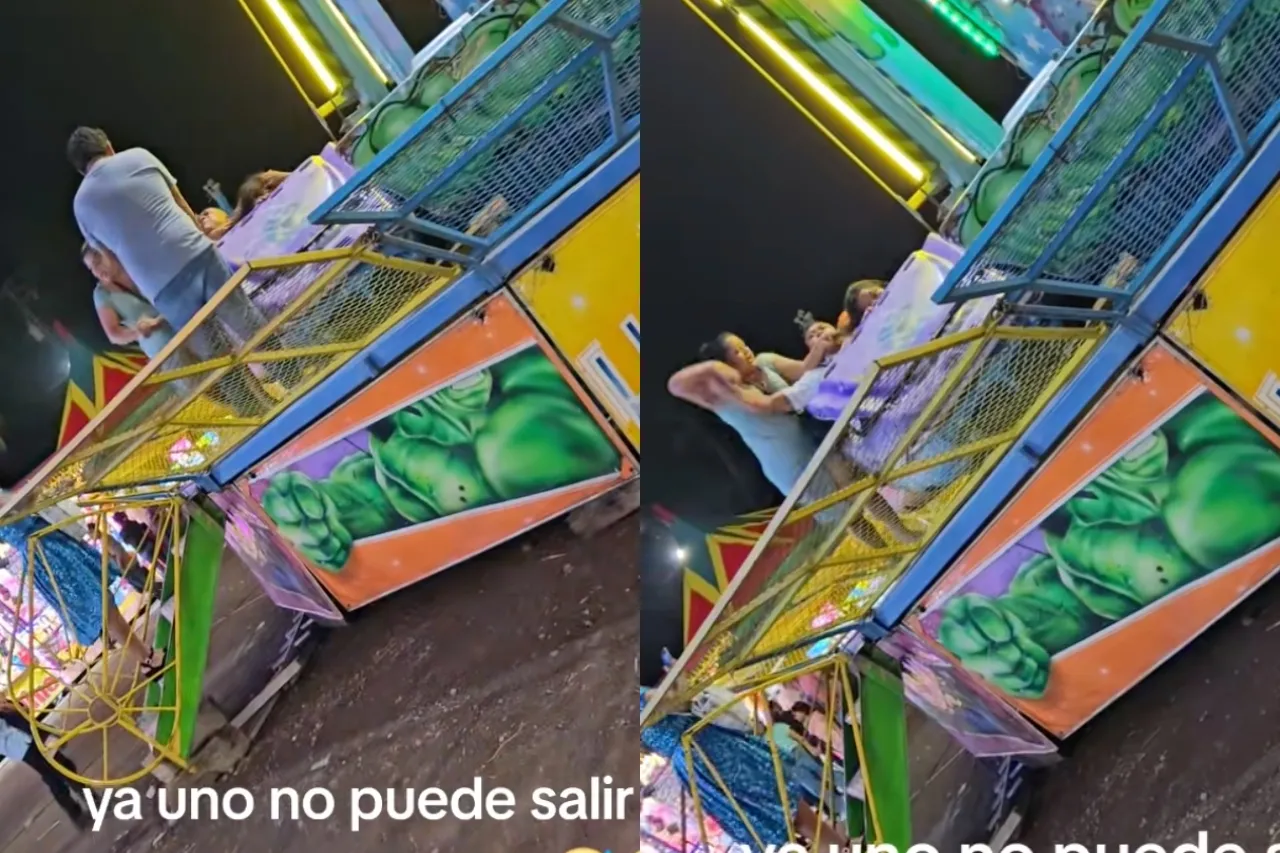 Se fue desgreñada; halla a esposo con amante paseándose en atracción de feria