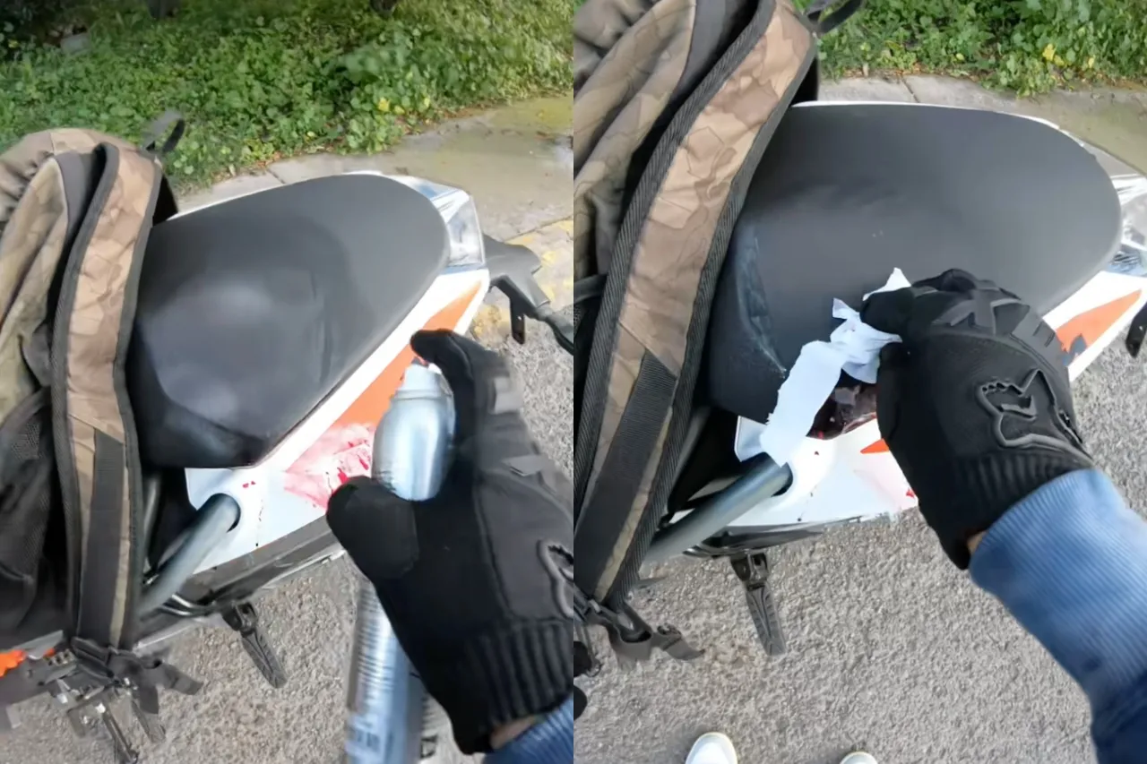 Chofer de Uber moto se queja por pasajera que le manchó asiento