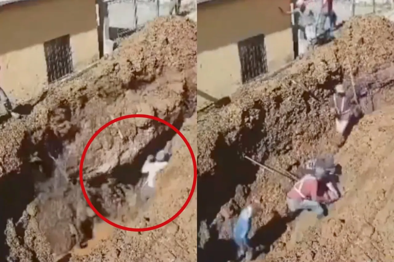 Albañil queda enterrado en zanja al derrumbarse obra donde trabajaba